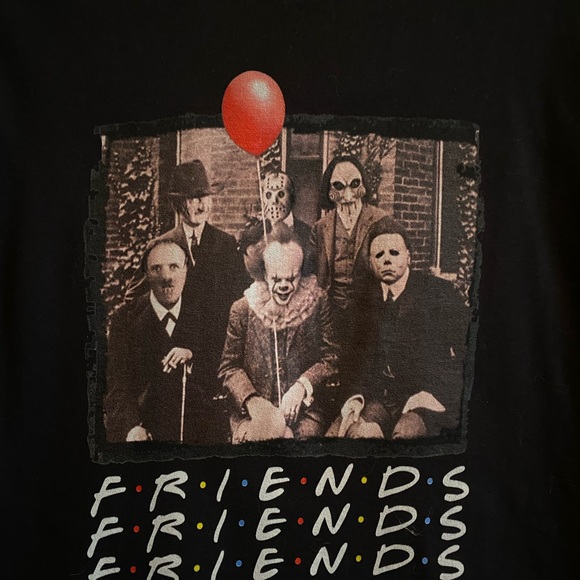 Horror Movie Friends Pennywise Michael Myers Art Graphic T-shirt Stephen King - Picture 7 of 14